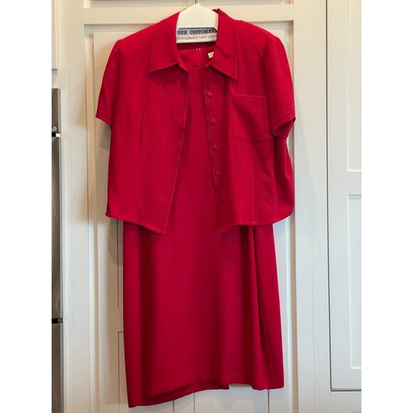 Lady Dorby red dress suit set 22W  90's Y2K  vintage Style - Picture 1 of 13